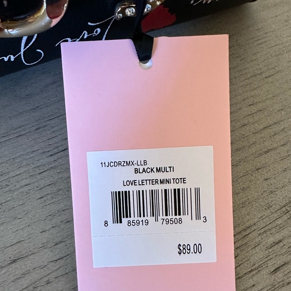 🎉HP🎉Juicy Couture Black w/pink, white & Black Shoulder Bag or Mini Tote - Picture 8 of 13